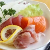 Sashimi Appetizers (6 Pc) · Tuna (2 pc), salmon (2 pc), white fish (2 pc).