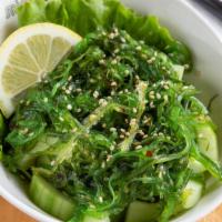 Goma Salad · Sesame seasoned seaweed, cucumber and sesame seed with sweet vinegar dressing.