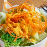Mio Salad · Vegetarian. Fresh mixed vegetables (iceberg lettuce, cucumber, broccoli, carrot), mio dressi...