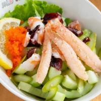 Sunomono Salad · Cucumber, asparagus, masago, sweet vinegar dressing, sesame seed. Choice of shrimp real crab...