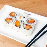 Spicy Salmon Roll · Hot. Spicy salmon, onion, sesame seed.