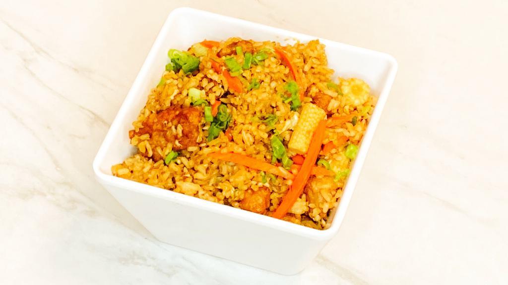 Fried Rice · Classic fried rice served with carrots, onions, and eggs. Available gluten free. Comes with your choice of meat.