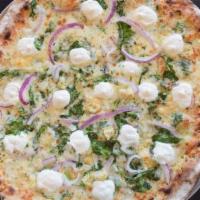 Florentina (Large) · Spinach, red onion, shaved parmesan, and ricotta cheese on garlic olive oil.