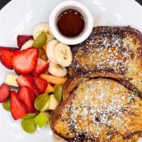 Pan Frances (French Toast) · Macrina cinnamon swirl french toast + seasonal fruit. Add bacon +2