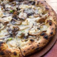 Mushroom Pizza · Garlic, fontina, scallion, ricotta, and parmigiano.