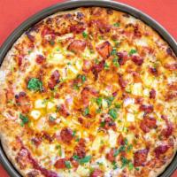 Al Pastor Pork & Pineapple · Muertos Pizza sauce, Al pastor spiced pork, Mexican cheese blend, pineapple, and red onions....