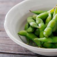Edamame · Steamed soybeans with a touch of sea salt.