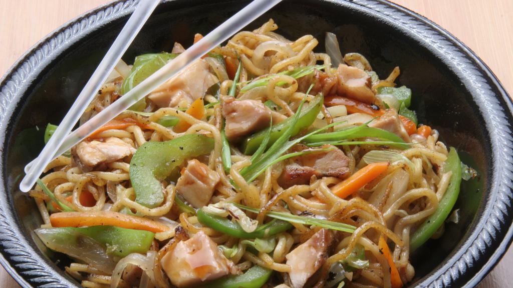 Yakisoba · Pan-fried Japanese street-noodle, hearty and hot.