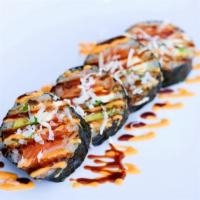 Colorado Roll · In: salmon, cream cheese, avocado with spicy mayo, sweet, coconut flake.
These items may be ...