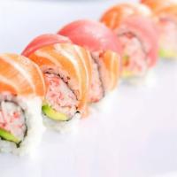 Cherry Blossom · In: crab meat, cream cheese, cucumber, avocado. Out: tuna, salmon, white tuna. 
These items ...