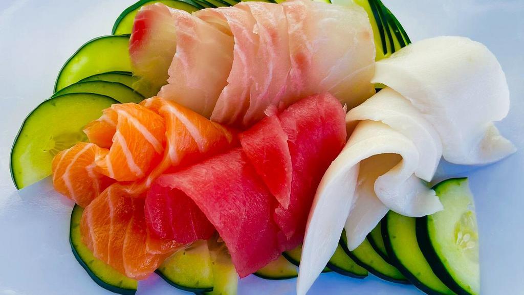 Sashimi Blossom · 10 pieces sashimi from chef's selection.
These items may be served raw or undercooked, or contain raw or undercooked ingredients, consuming raw or undercooked meats, poultry, seafood, shellfish or eggs may increase your risk of foodborne illness