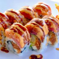 Imperial Roll · In: Spicy tuna,Shrimp Tempura,Cream cheese,avocado
Out:tuna, salmon, crab meat w/spicy mayo,...