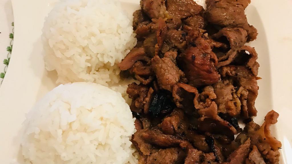 Pork Teriyaki · Hand-trimmed lean marinated pork, grilled and served with our house-made teriyaki sauce. Served with steamed jasmine rice and veggies.