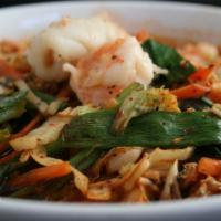 Chao Mar Prawn Noodle Soup · Spicy. Prawns, mixed julienned vegetables, spicy broth.