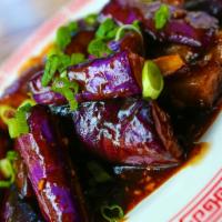 Sichuan Eggplant · Vegan, spicy. Sichuan garlic sauce.