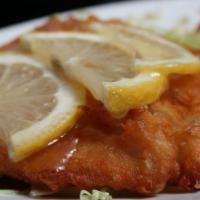 Lemon Chicken · Battered diced chicken, housemade lemon sauce.
