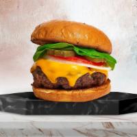 Chase A Cheese Vegan Burger  · Seasoned vegan burger patty topped with melted vegan cheese, lettuce, tomato, onion, and pic...