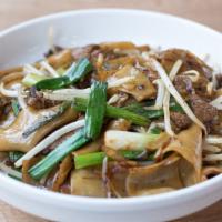 Beef Ho Fun · Cantonese wide rice noodle stir fry with beef and bean sprouts.