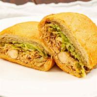 Classic Chicken Torta · Chicken Torta: Chicken (cooked with Bell Pepper, Onion, Tomato) topped with Lettuce and Guac...