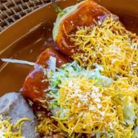 Chile Relleno & Cheese Enchilada · Served with Rice and Refried Beans. (No substitutions.)