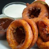Onion Rings
 · beer battered onion rings //house made ranch // bbq sauce