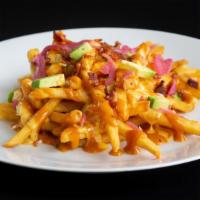 Loaded Fries
 · cheddar cheese // pepper jack, fresh avocado, pickled red onions, chipotle aioli, crispy bac...