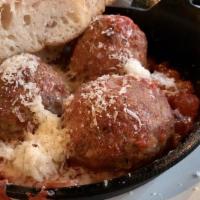 Meatballs · house made meat balls, marinara, parmesan, foccacia