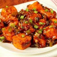 Paneer Machurian Dry · Cubes of Cottage Cheese tossed in Manchurian Sauce (Indo Chinese style)