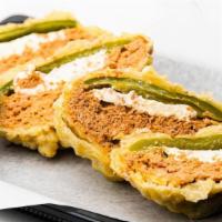 Bei Stuffed Jalapeno · Lightly battered jalapenos stuffed with cream cheese, spicy tuna, drizzled with spicy aioli ...