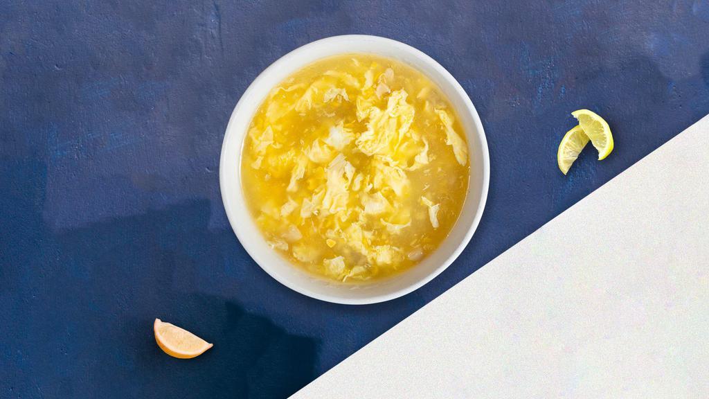 Eggin' Drop Soup · Classic velvety broth with beaten eggs.