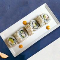 Best Of Cali Tempura Roll · Cucumber, crab imitation and avocado tempura roll.