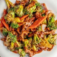 Beef With Broccoli · Beef with fresh broccoli & carrots in brown sauce