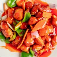Sweet & Sour Chicken · Lightly battered chicken breast with sweet & sour sauce.