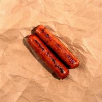 Omg Hot Links Lol · Smokey hot links with red beans and potato salad.