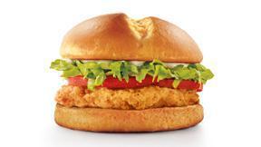 Classic Crispy Chicken Sandwich · Lightly seasoned and breaded 100% all white meat chicken breast topped with fresh lettuce, r...