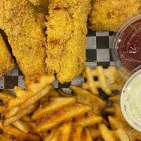 Southern Fried Catfish Nugget Basket  · Five Crispy Southern Fried Catfish Nuggets served with our House made Tatar Sauce for dippin...