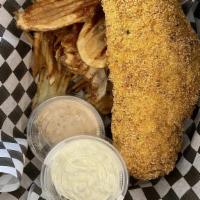 Fried Catfish Basket · Contains catfish. Farm raised catfish coated in our house made corn meal batter then fried c...