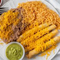 Three Rolled Tacos Cheese · 