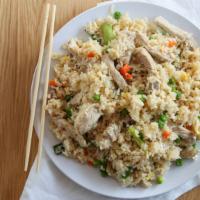 Fried Rice · Jasmine rice, soy sauce, egg, onion, scallion, snow pea and carrot. Wok tossed with our own ...