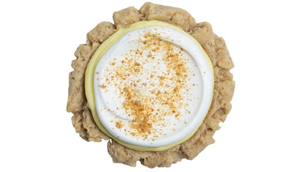 Banana Cream Pie · Graham cracker sugar cookie w/ layers of banana frosting/whipped cream and graham cracker crumbs sprinkled on top.