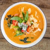 Panang Curry · Mild spice, gluten-free. Bell pepper, basil.