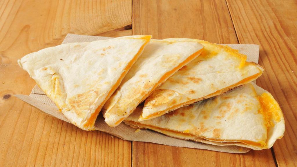 Junior Quesadilla · Melted cheese folded into a warm flour tortilla served with a side dish.