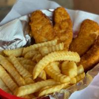Pollitos · Basket of (4) juicy, lightly breaded chicken tenders with choice of BBQ sauce, spicy mexical...