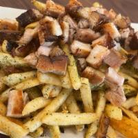 Loaded Fries · Loaded fries, choose your seasoning or topping, then add one of our delicious proteins!

Fur...
