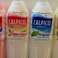 Calpico · Various flavors of calpico.

Strawberry, Lychee, White Peach and Original.