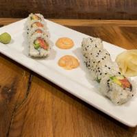 Spicy Tuna  Roll · Avocado, spicy mayonnaise, jalapeno, cucumber, and wasabi drizzle.
