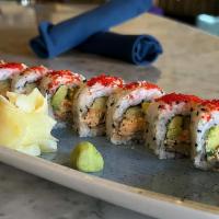 Spicy California Sushi Roll · Avocado, crab, cucumber, and tobiko.