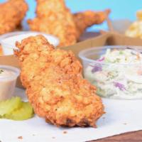 5 Jumbo Tender Combo · 5 of our famous jumbo, buttermilk herb marinated, hand-breaded chicken tenders. Served with ...