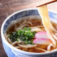 Udon · Japanese noodle soup with choice of shrimp tempura, chicken, beef, or vegetable