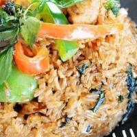 Basil Fried Rice · Seasonal vegetables, bamboo shoots, onions, hot basil, and fried tofu. Stir-fried with jasmi...